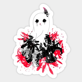 Friendly Floral Ghost Sticker